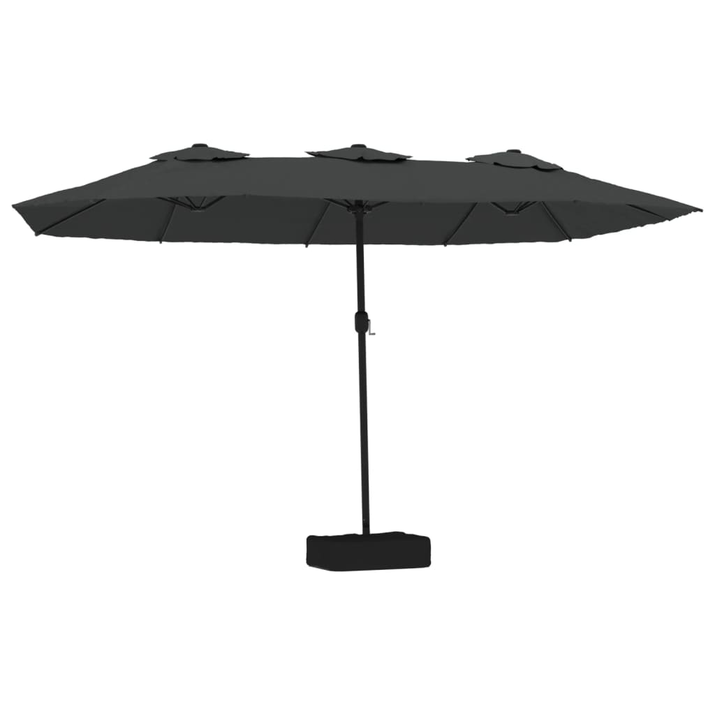 vidaXL Umbrelă de soare cu două capete, antracit, 449x265 cm