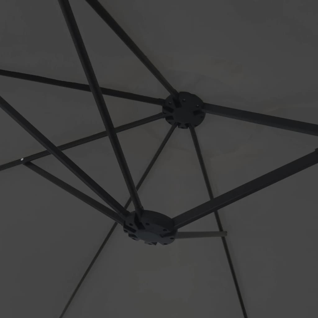 vidaXL Umbrelă de soare cu două capete, antracit, 449x265 cm