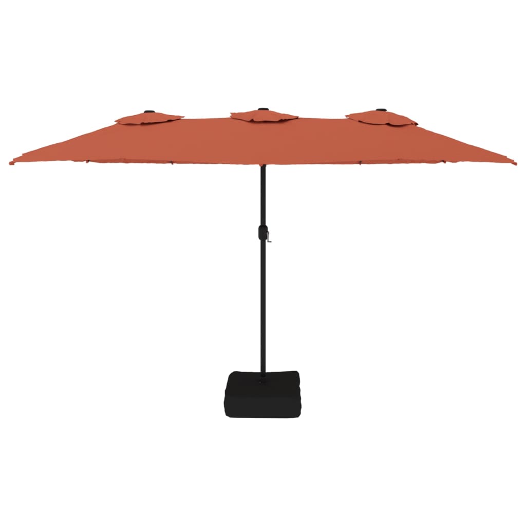 vidaXL Umbrelă de soare grădină cu două capete, cărămiziu, 449x265 cm vidaXL Umbrelă de soare grădină cu două capete, cărămiziu, 449x265 cm