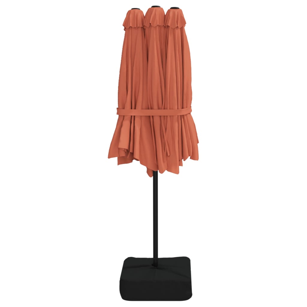 vidaXL Umbrelă de soare grădină cu două capete, cărămiziu, 449x265 cm vidaXL Umbrelă de soare grădină cu două capete, cărămiziu, 449x265 cm
