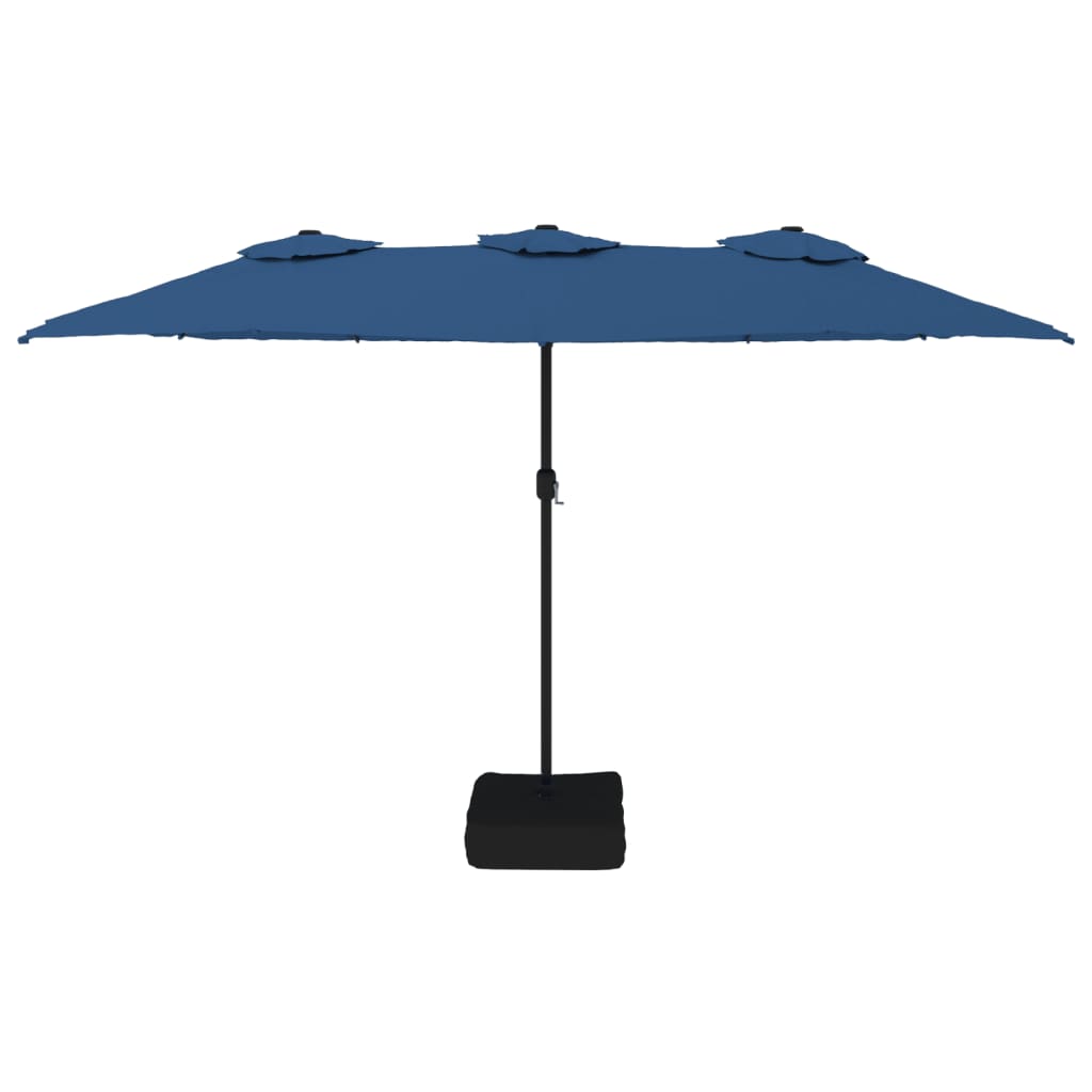 vidaXL Umbrelă de grădină cu două capete, albastru azuriu, 449x265 cm
