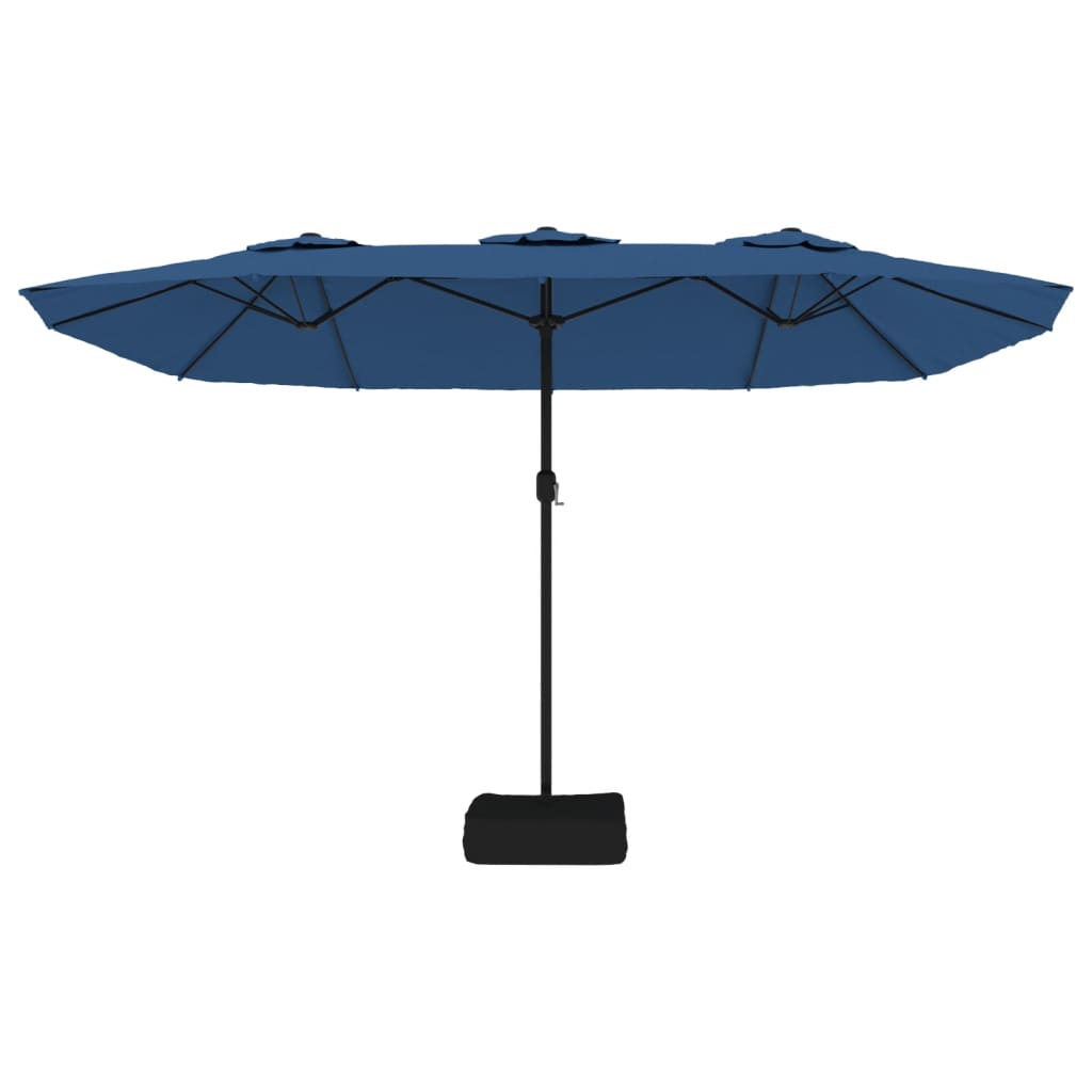 vidaXL Umbrelă de grădină cu două capete, albastru azuriu, 449x265 cm