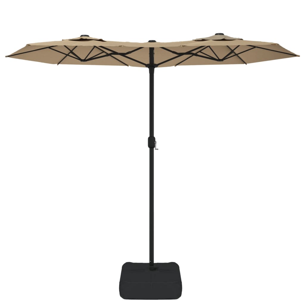 vidaXL Umbrelă de grădină cu două capete, taupe, 316x145 cm vidaXL Umbrelă de grădină cu două capete, taupe, 316x145 cm