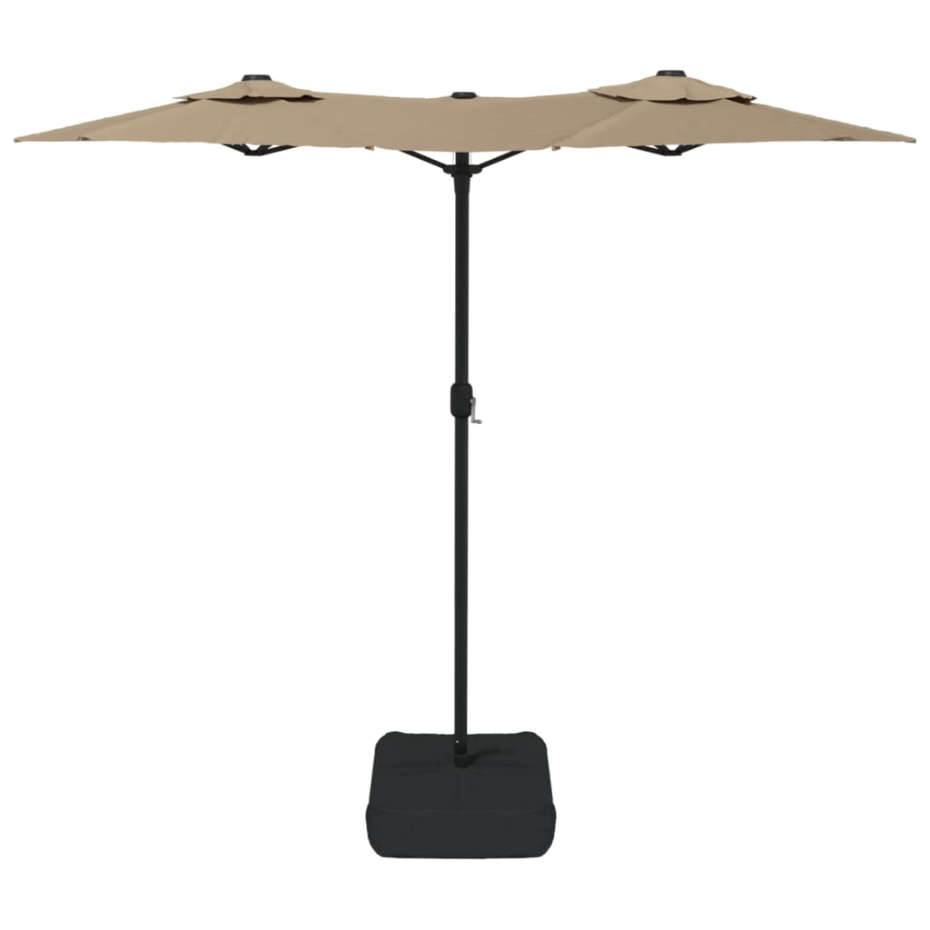 vidaXL Umbrelă de grădină cu două capete, taupe, 316x145 cm vidaXL Umbrelă de grădină cu două capete, taupe, 316x145 cm