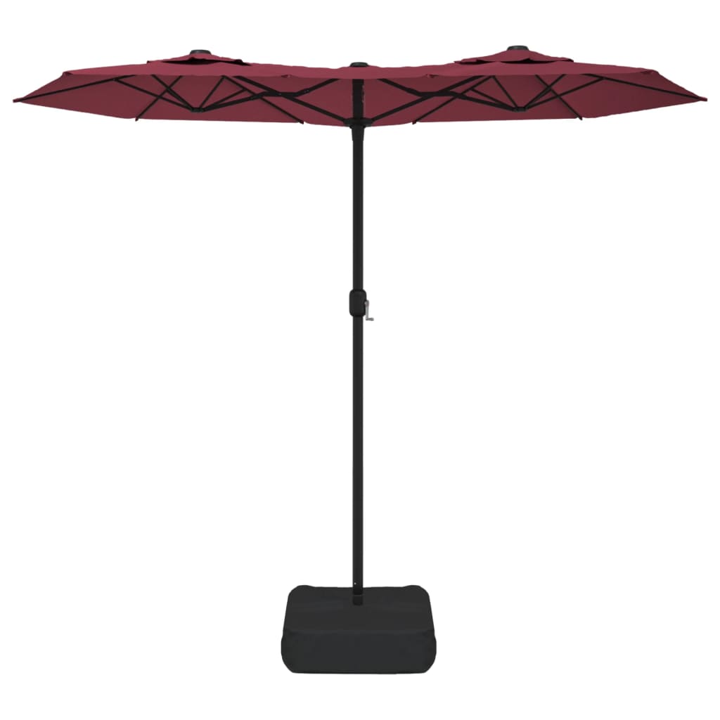vidaXL Umbrelă de soare grădină cu două capete, roșu bordo, 316x145 cm vidaXL Umbrelă de soare grădină cu două capete, roșu bordo, 316x145 cm