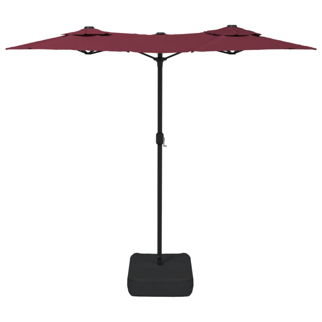 vidaXL Umbrelă de soare grădină cu două capete, roșu bordo, 316x145 cm vidaXL Umbrelă de soare grădină cu două capete, roșu bordo, 316x145 cm