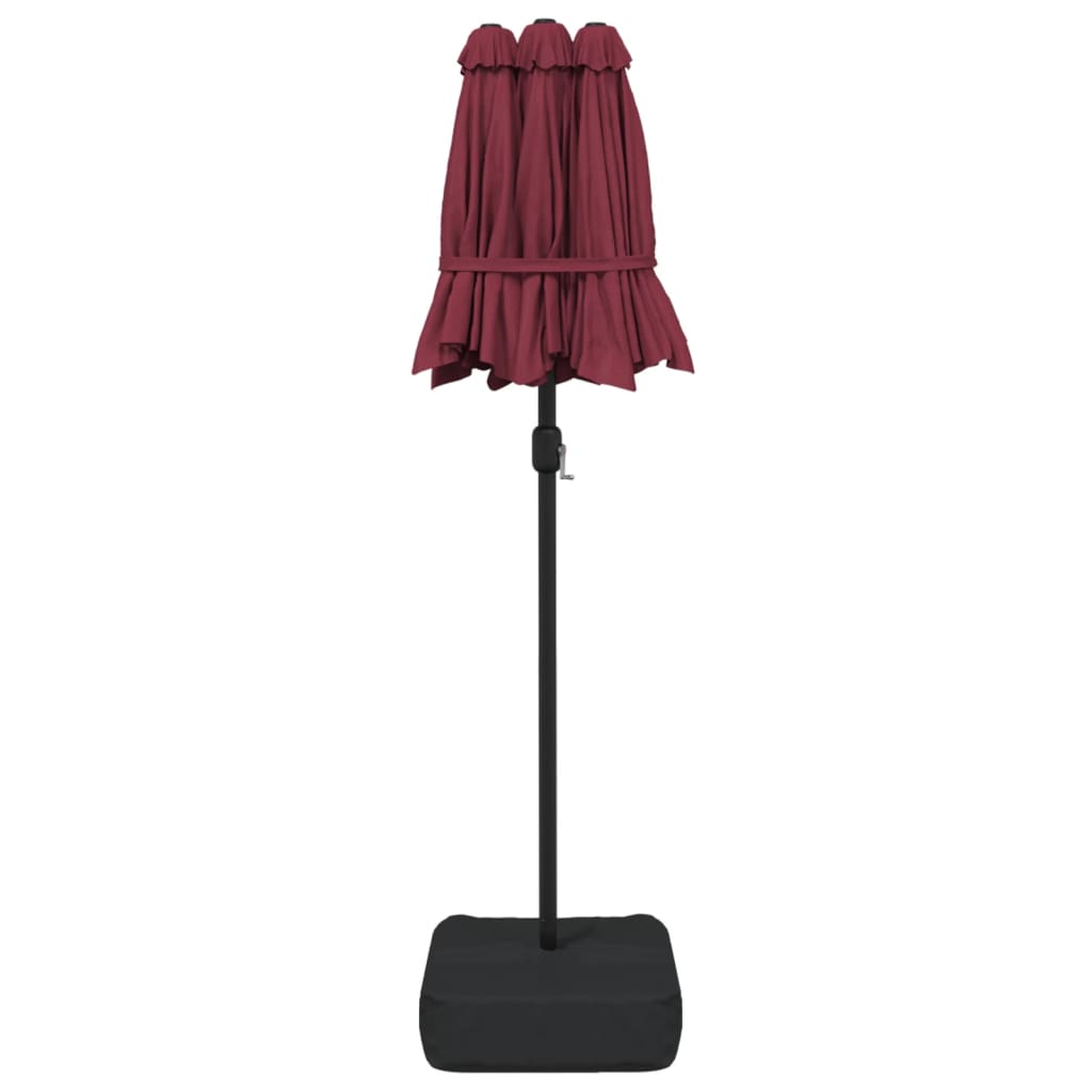 vidaXL Umbrelă de soare grădină cu două capete, roșu bordo, 316x145 cm vidaXL Umbrelă de soare grădină cu două capete, roșu bordo, 316x145 cm