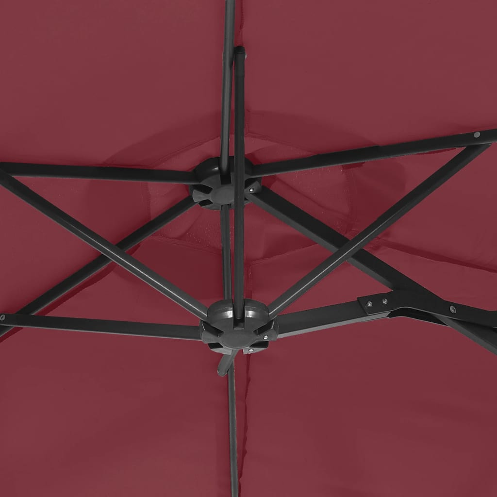 vidaXL Umbrelă de soare grădină cu două capete, roșu bordo, 316x145 cm vidaXL Umbrelă de soare grădină cu două capete, roșu bordo, 316x145 cm