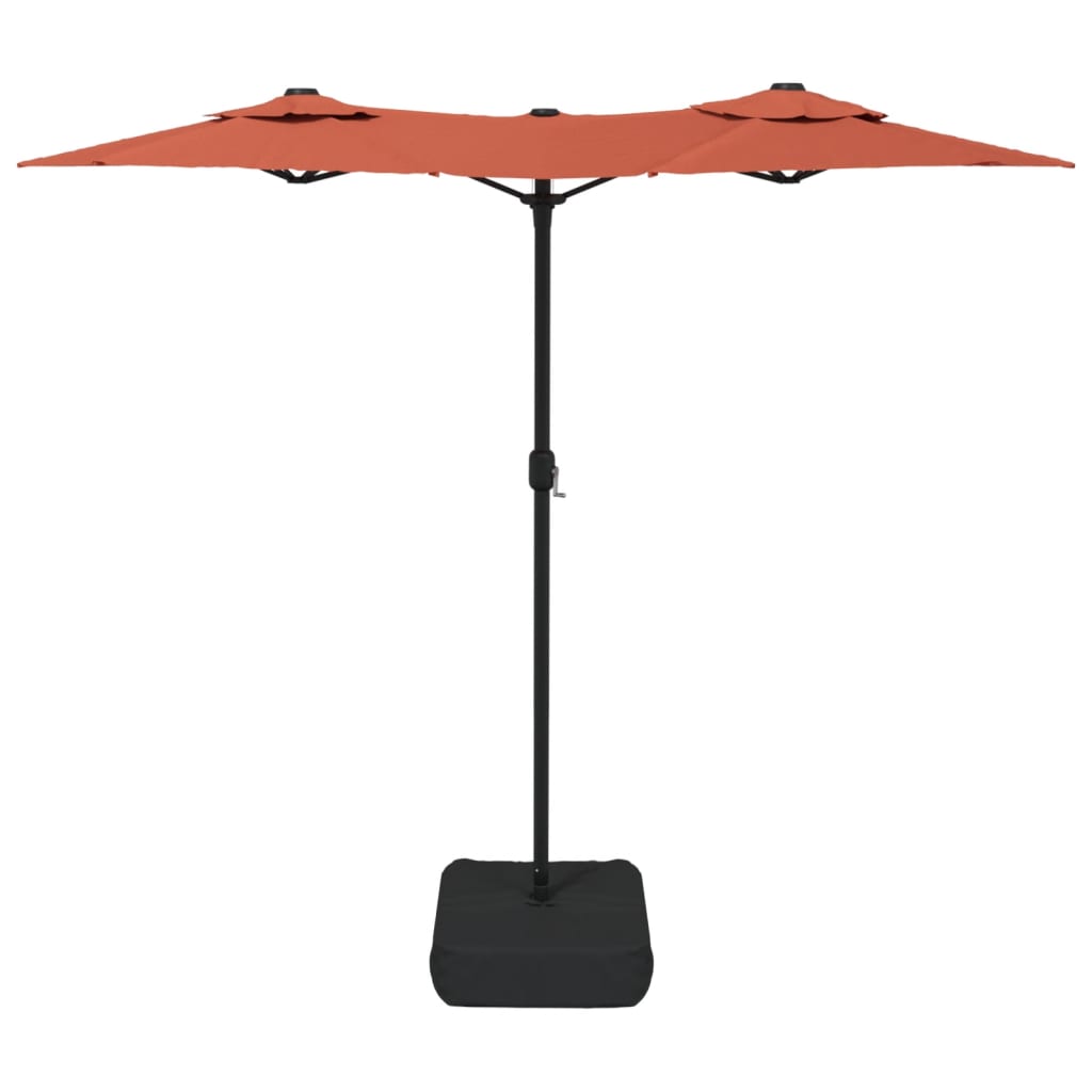 vidaXL Umbrelă de grădină cu două capete, cărămiziu, 316x145 cm