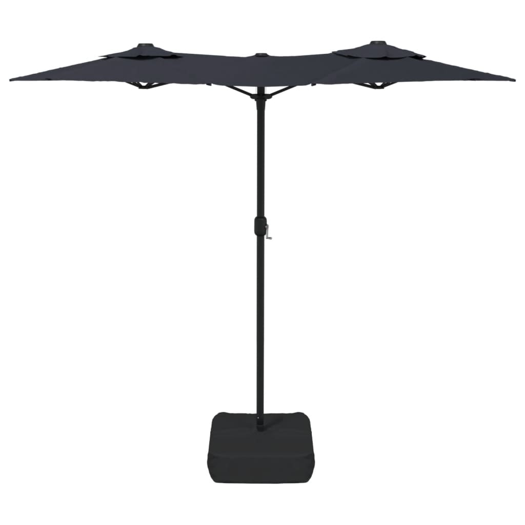 vidaXL Umbrelă de grădină cu două capete, negru, 316x145 cm