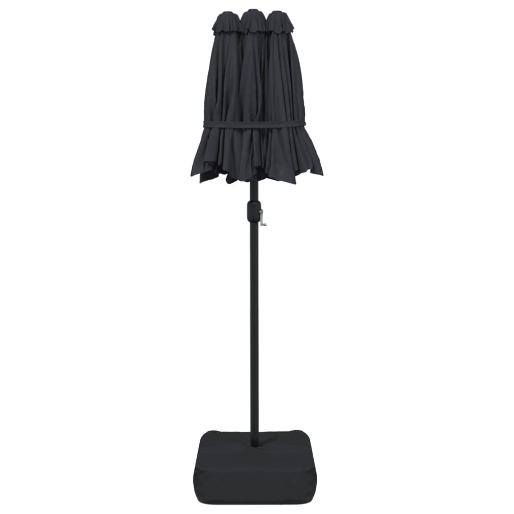 vidaXL Umbrelă de grădină cu două capete, negru, 316x145 cm