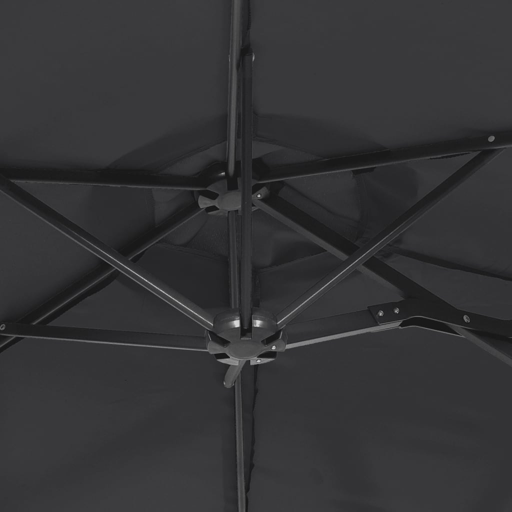 vidaXL Umbrelă de grădină cu două capete, negru, 316x145 cm