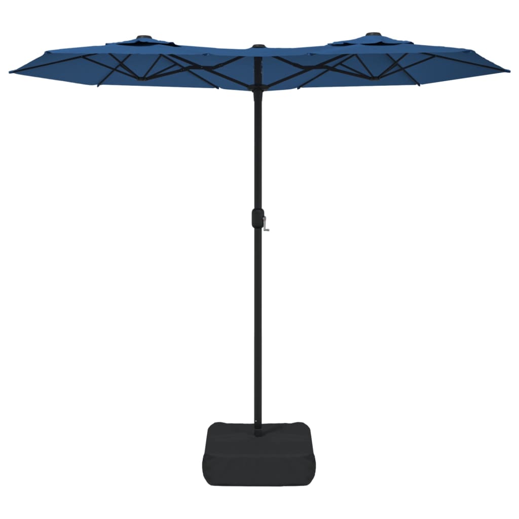 vidaXL Umbrelă de grădină cu două capete, albastru azuriu, 316x145 cm