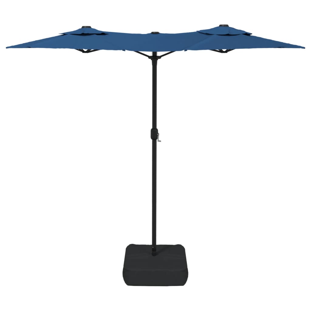 vidaXL Umbrelă de grădină cu două capete, albastru azuriu, 316x145 cm