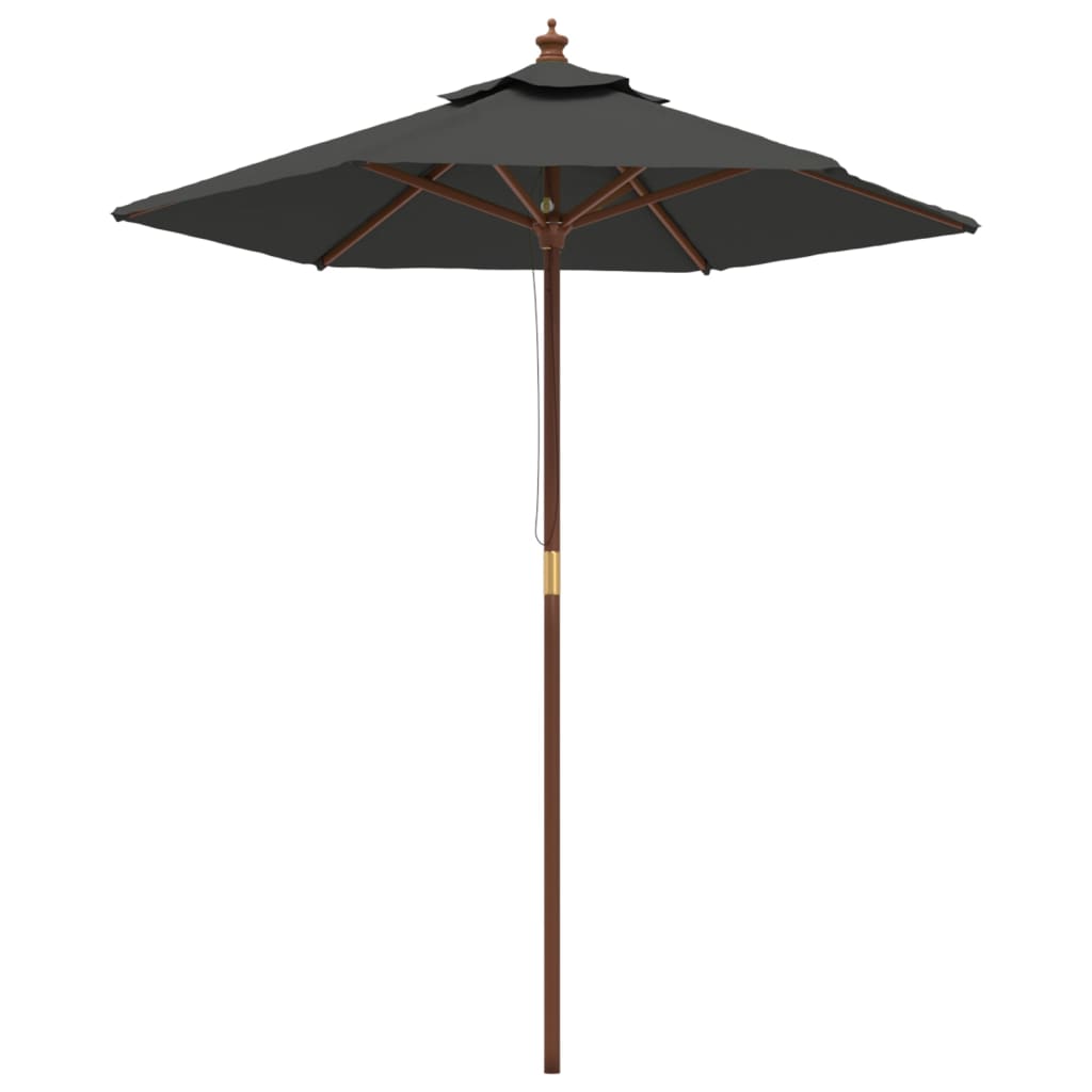 vidaXL Umbrelă de soare de grădină stâlp din lemn antracit 196x231 cm vidaXL Umbrelă de soare de grădină stâlp din lemn antracit 196x231 cm