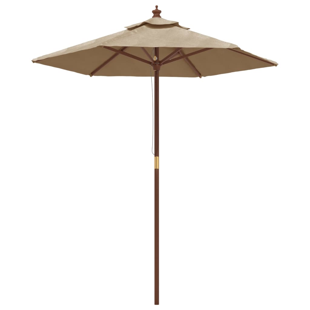 vidaXL Umbrelă de soare de grădină stâlp din lemn gri taupe 196x231 cm