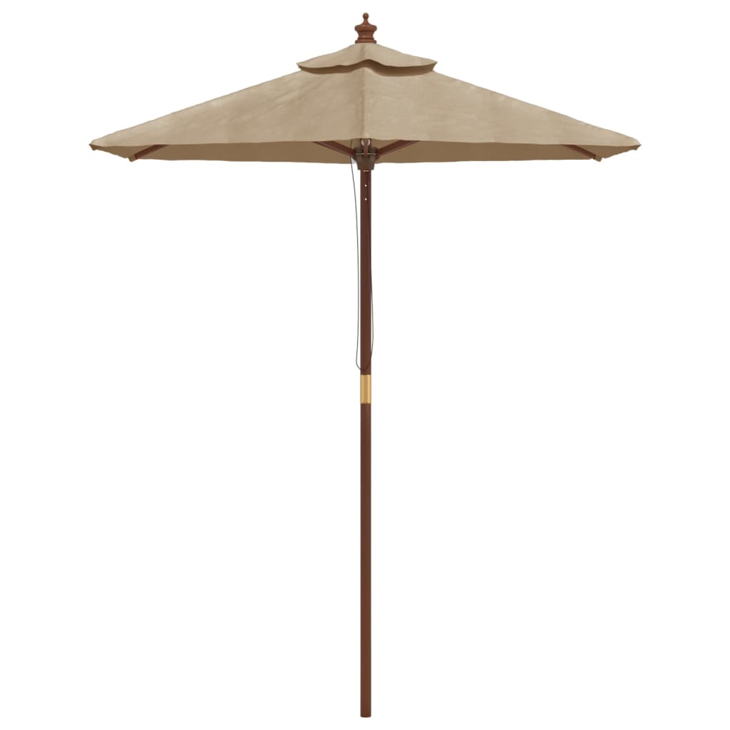 vidaXL Umbrelă de soare de grădină stâlp din lemn gri taupe 196x231 cm