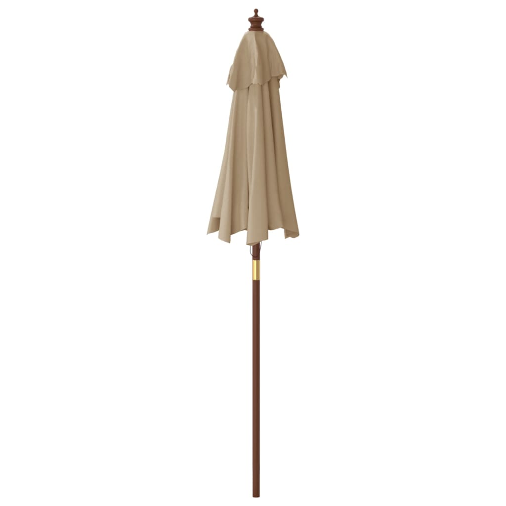 vidaXL Umbrelă de soare de grădină stâlp din lemn gri taupe 196x231 cm