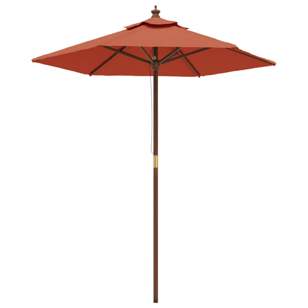 vidaXL Umbrelă de soare de grădină stâlp din lemn cărămiziu 196x231 cm