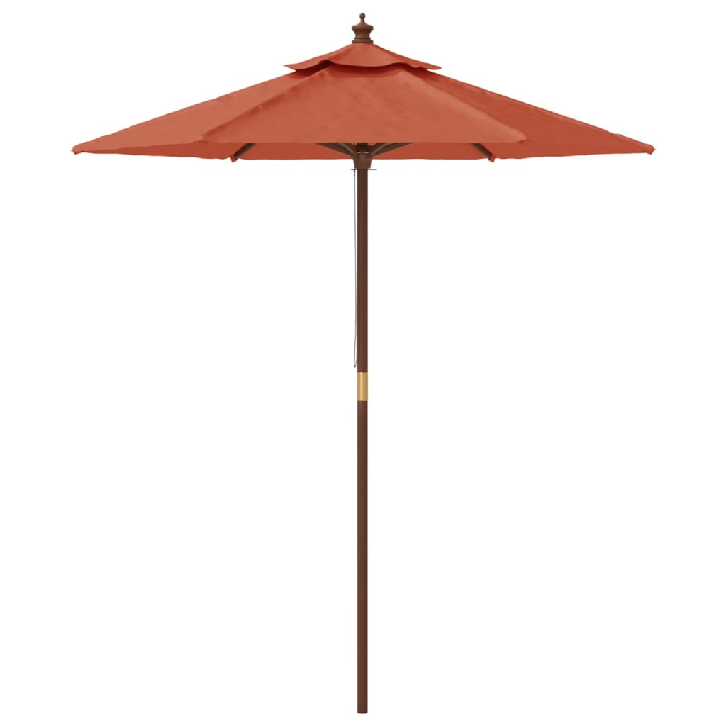 vidaXL Umbrelă de soare de grădină stâlp din lemn cărămiziu 196x231 cm