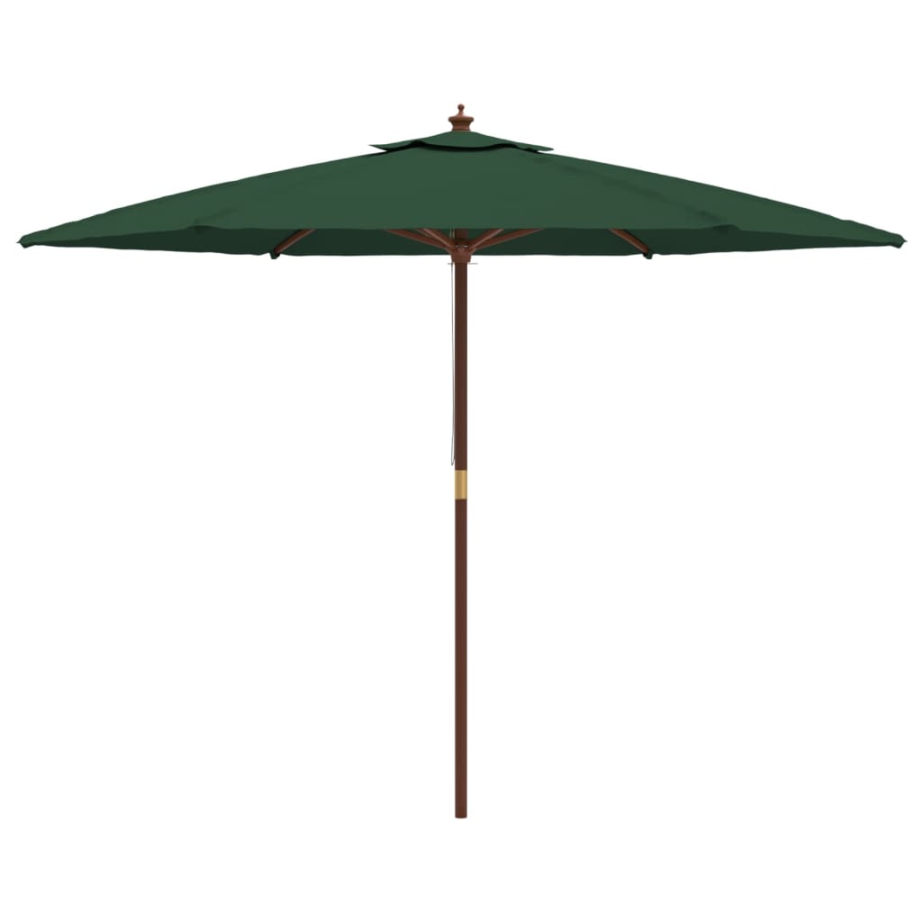 vidaXL Umbrelă de soare de grădină stâlp din lemn, verde, 299 x 240 cm