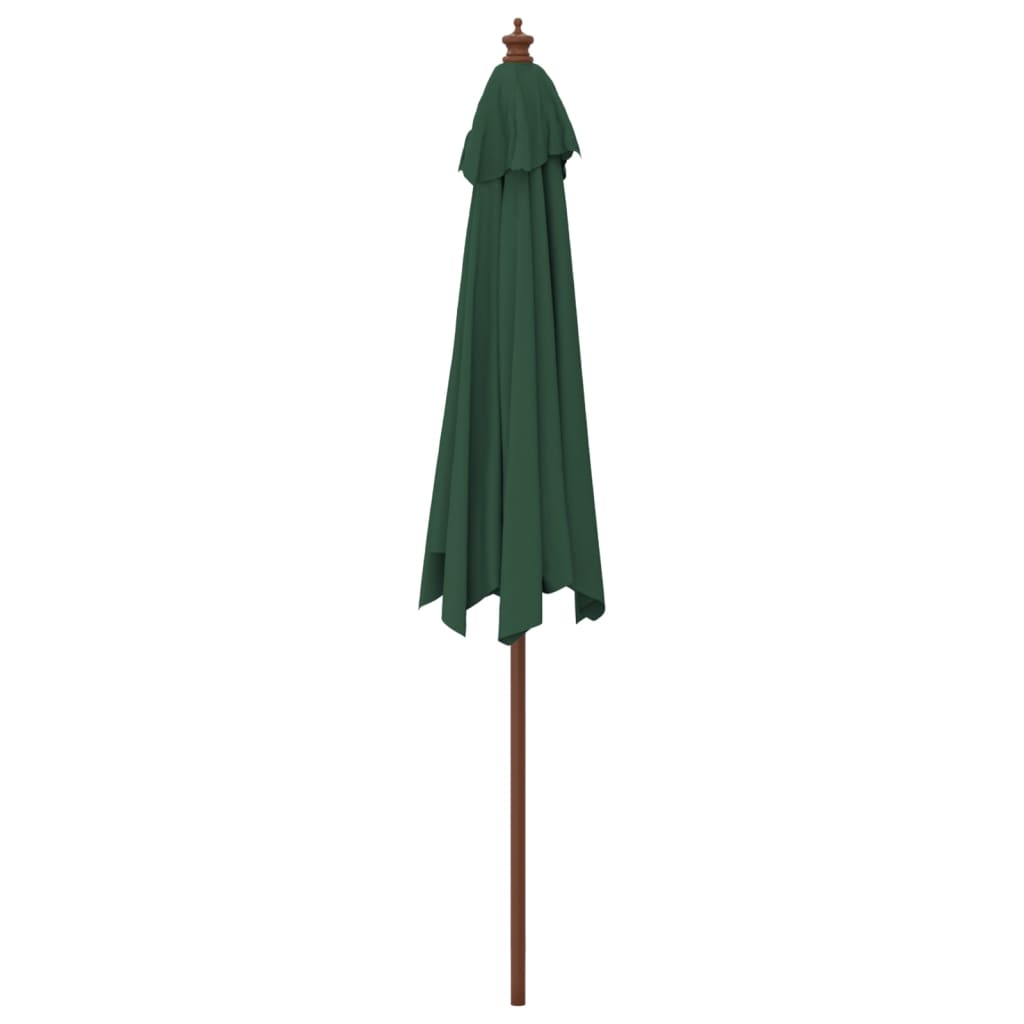 vidaXL Umbrelă de soare de grădină stâlp din lemn, verde, 299 x 240 cm