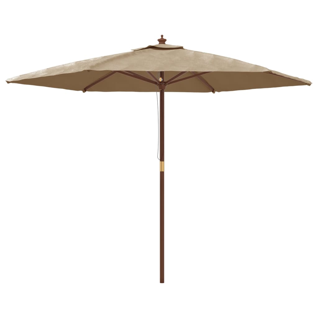 vidaXL Umbrelă de soare de grădină stâlp de lemn, gri taupe, 299x240cm