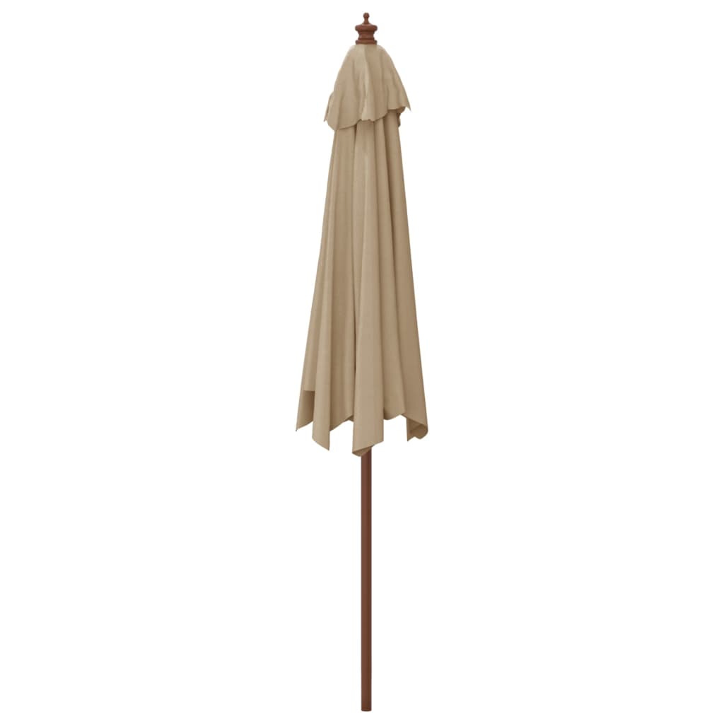 vidaXL Umbrelă de soare de grădină stâlp de lemn, gri taupe, 299x240cm