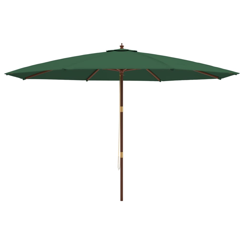 vidaXL Umbrelă de soare de grădină, stâlp din lemn, verde, 400x273 cm vidaXL Umbrelă de soare de grădină, stâlp din lemn, verde, 400x273 cm