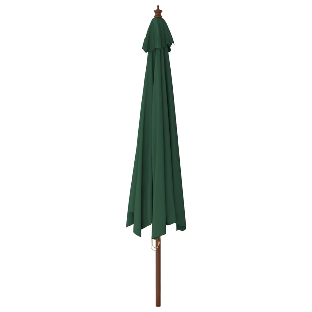 vidaXL Umbrelă de soare de grădină, stâlp din lemn, verde, 400x273 cm vidaXL Umbrelă de soare de grădină, stâlp din lemn, verde, 400x273 cm