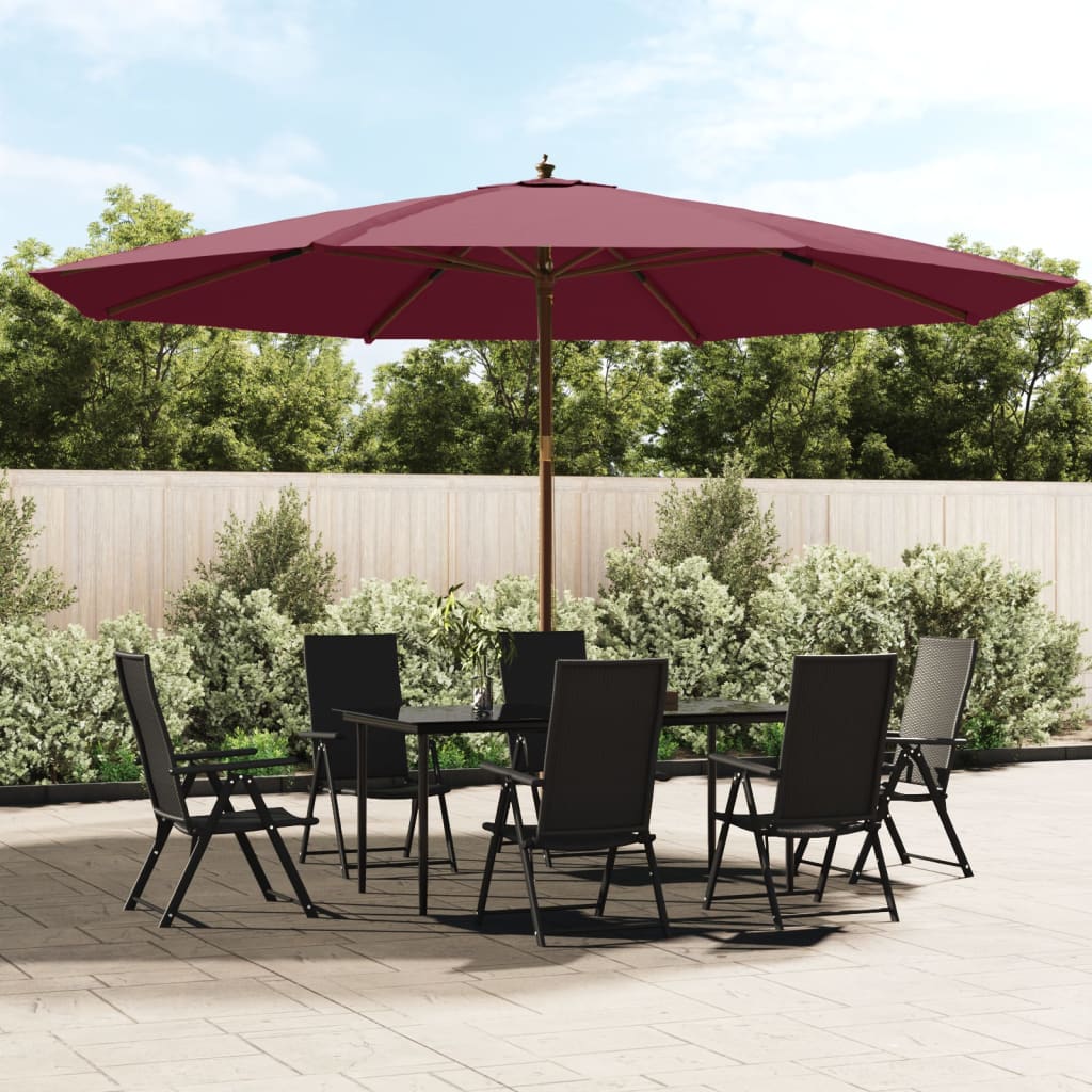 vidaXL Umbrelă soare de grădină stâlp din lemn, roșu bordo, 400x273 cm vidaXL Umbrelă soare de grădină stâlp din lemn, roșu bordo, 400x273 cm