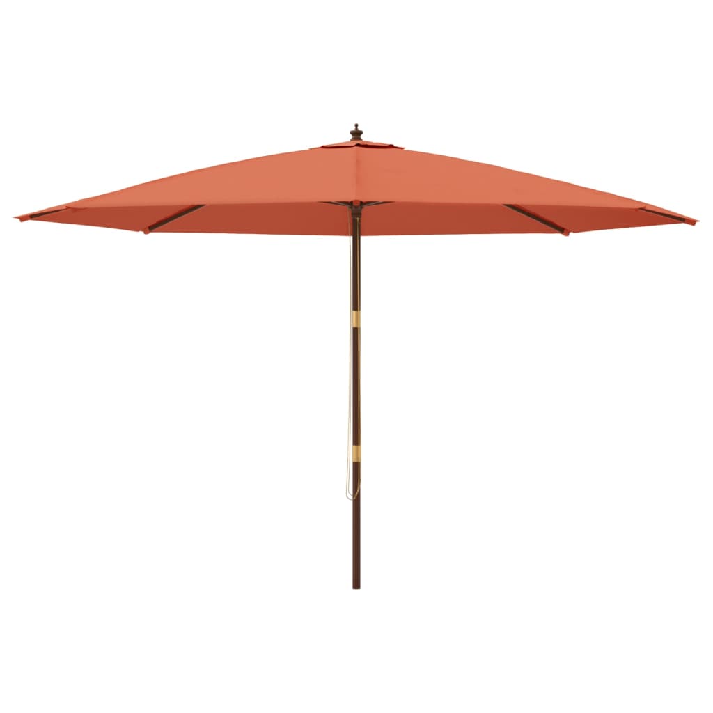 vidaXL Umbrelă de soare de grădină stâlp din lemn cărămiziu 400x273 cm