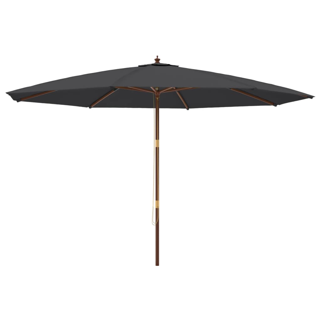 vidaXL Umbrelă de soare de grădină stâlp din lemn, negru, 400x273 cm vidaXL Umbrelă de soare de grădină stâlp din lemn, negru, 400x273 cm