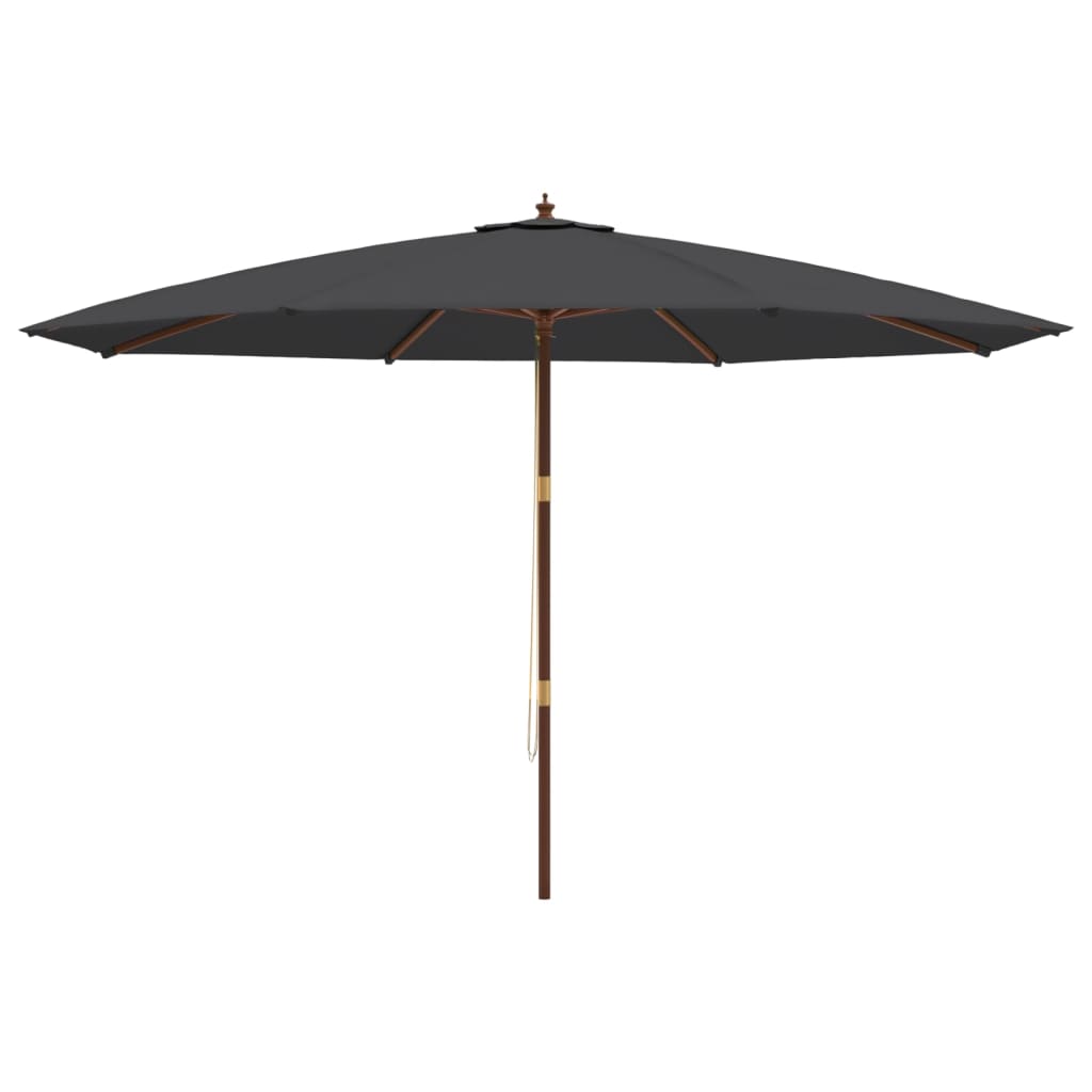 vidaXL Umbrelă de soare de grădină stâlp din lemn, negru, 400x273 cm vidaXL Umbrelă de soare de grădină stâlp din lemn, negru, 400x273 cm