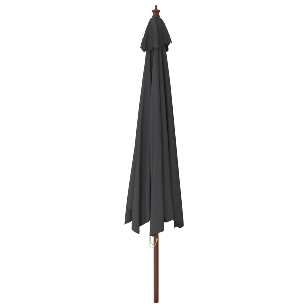 vidaXL Umbrelă de soare de grădină stâlp din lemn, negru, 400x273 cm vidaXL Umbrelă de soare de grădină stâlp din lemn, negru, 400x273 cm