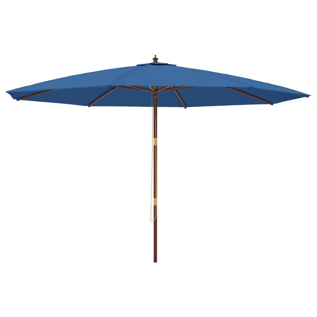 vidaXL Umbrelă de soare de grădină stâlp din lemn, albastru 400x273 cm