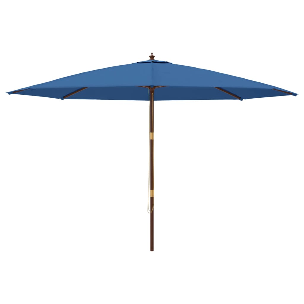 vidaXL Umbrelă de soare de grădină stâlp din lemn, albastru 400x273 cm