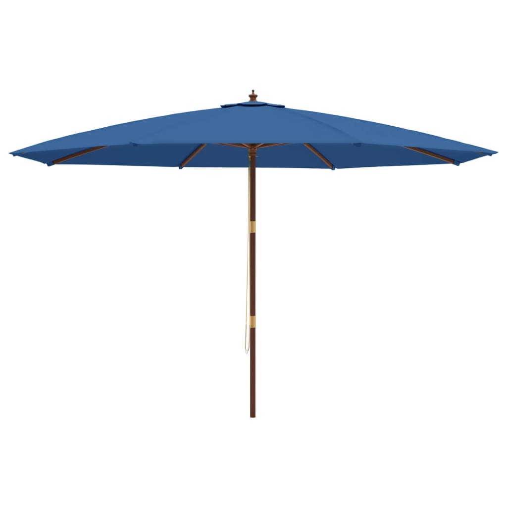 vidaXL Umbrelă de soare de grădină stâlp din lemn, albastru 400x273 cm