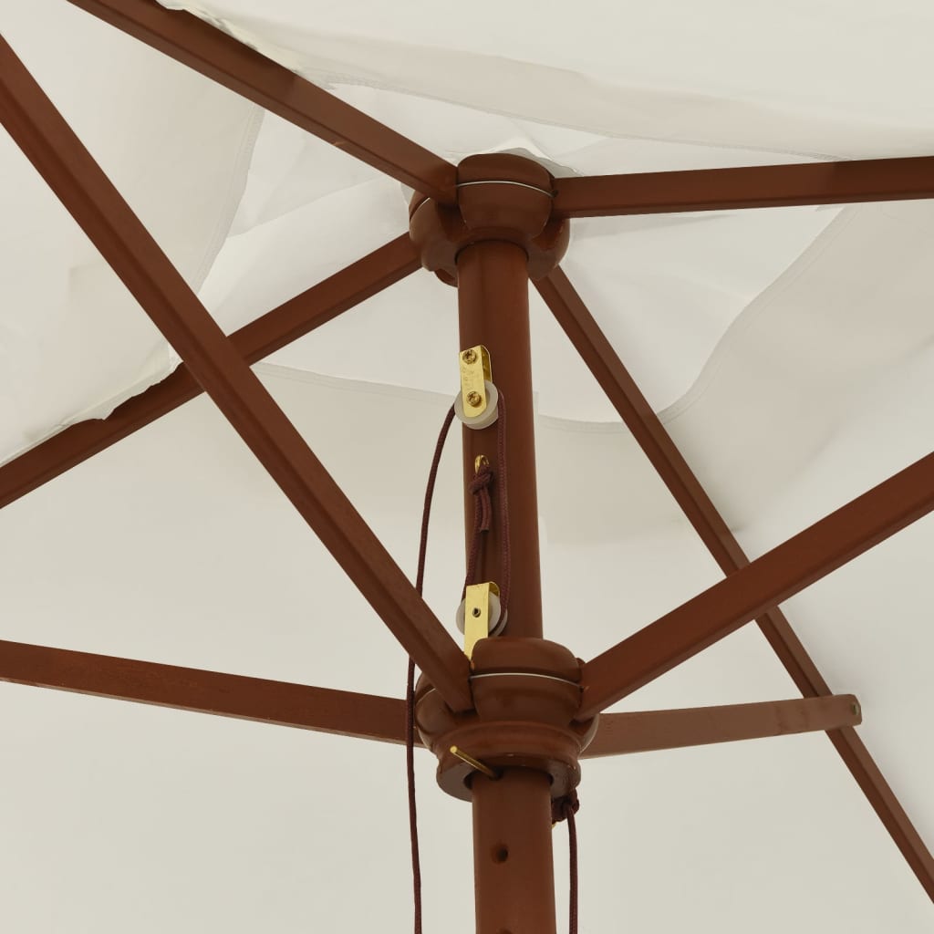 vidaXL Umbrelă soare de grădină stâlp din lemn nisipiu 198x198x231 cm vidaXL Umbrelă soare de grădină stâlp din lemn nisipiu 198x198x231 cm
