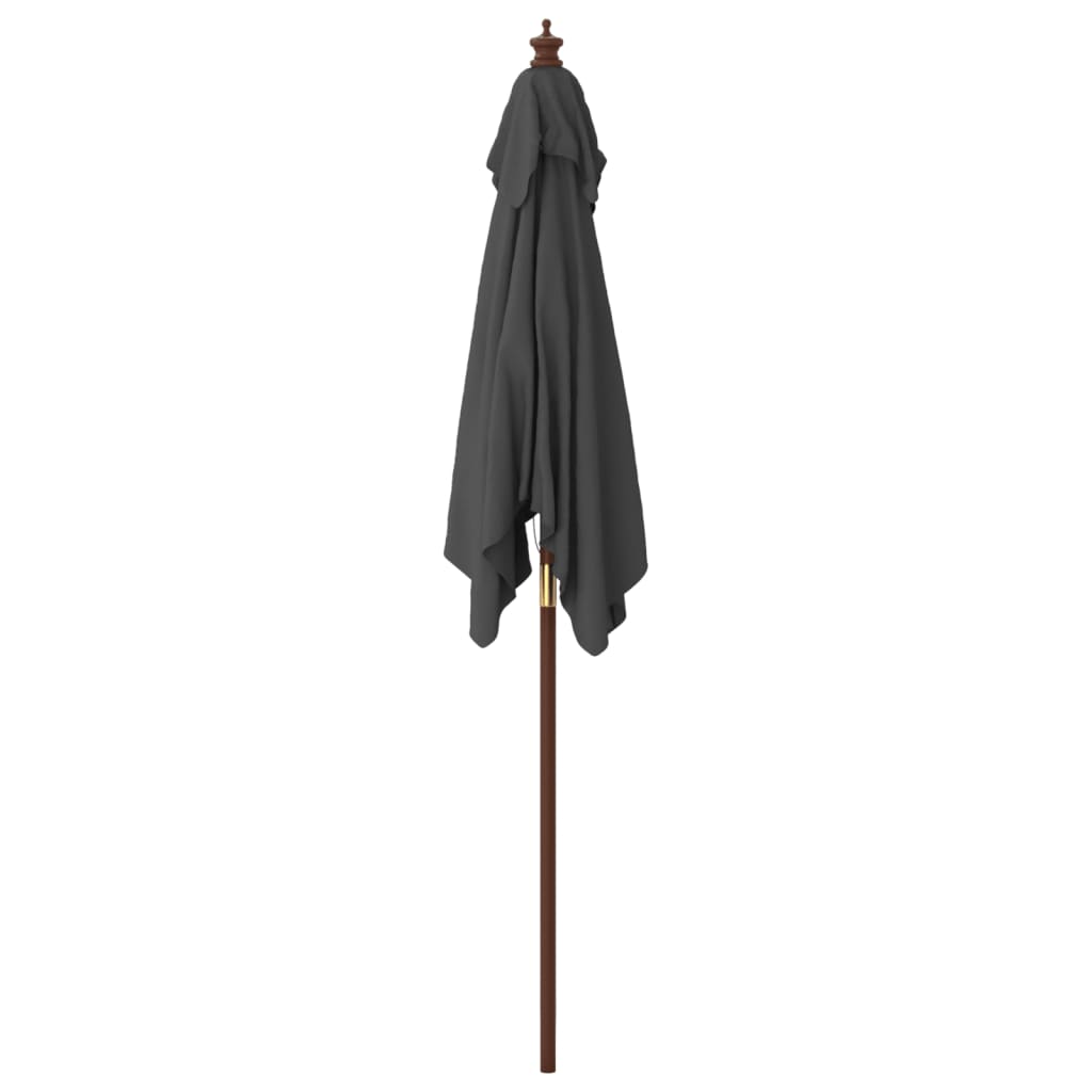 vidaXL Umbrelă soare de grădină stâlp din lemn antracit 198x198x231 cm vidaXL Umbrelă soare de grădină stâlp din lemn antracit 198x198x231 cm
