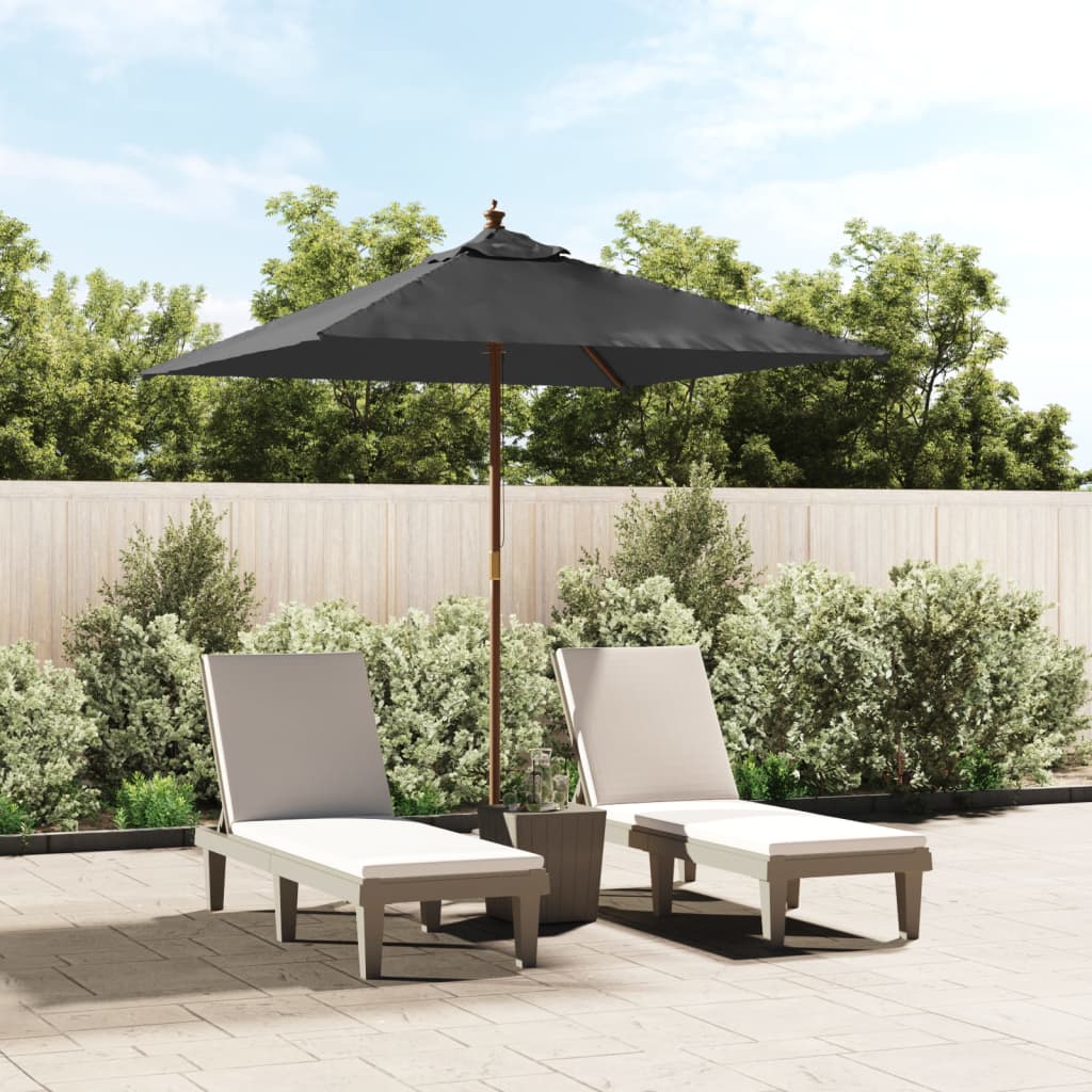 vidaXL Umbrelă soare de grădină stâlp din lemn antracit 198x198x231 cm vidaXL Umbrelă soare de grădină stâlp din lemn antracit 198x198x231 cm