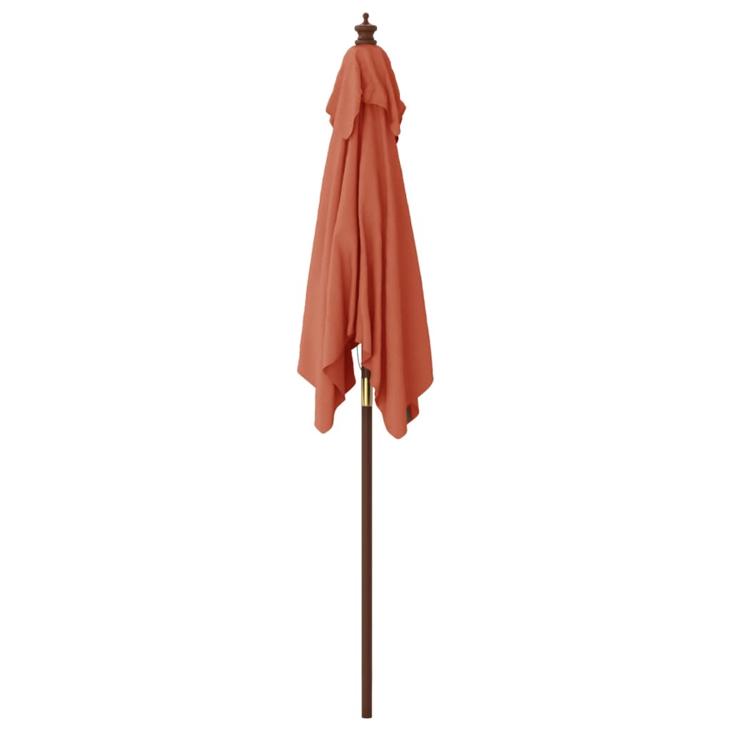 vidaXL Umbrelă de grădină cu stâlp din lemn, cărămiziu, 198x198x231 cm vidaXL Umbrelă de grădină cu stâlp din lemn, cărămiziu, 198x198x231 cm