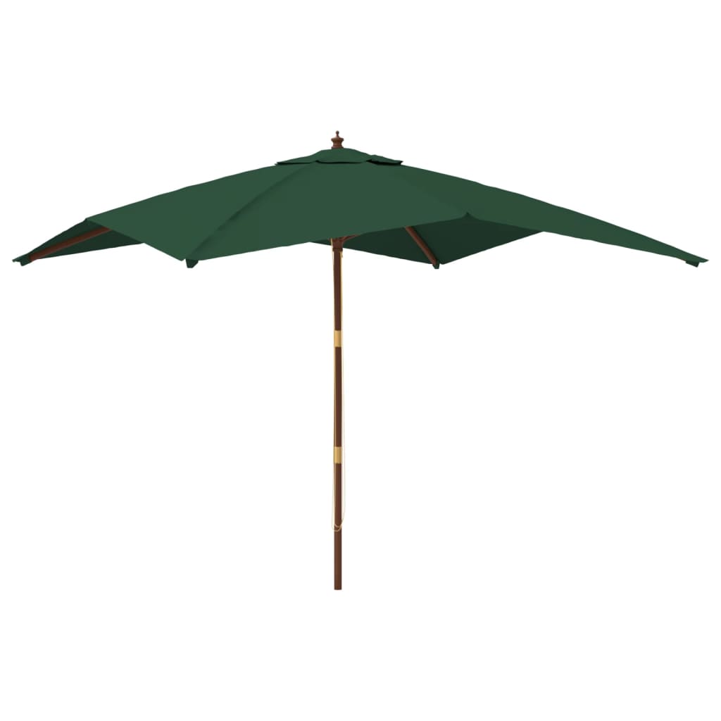 vidaXL Umbrelă de grădină stâlp din lemn, verde, 300x300x273 cm vidaXL Umbrelă de grădină stâlp din lemn, verde, 300x300x273 cm