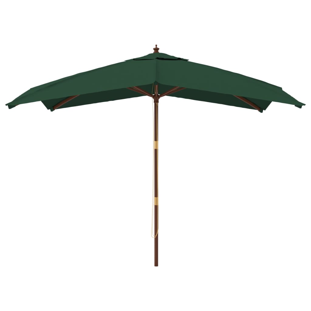 vidaXL Umbrelă de grădină stâlp din lemn, verde, 300x300x273 cm vidaXL Umbrelă de grădină stâlp din lemn, verde, 300x300x273 cm
