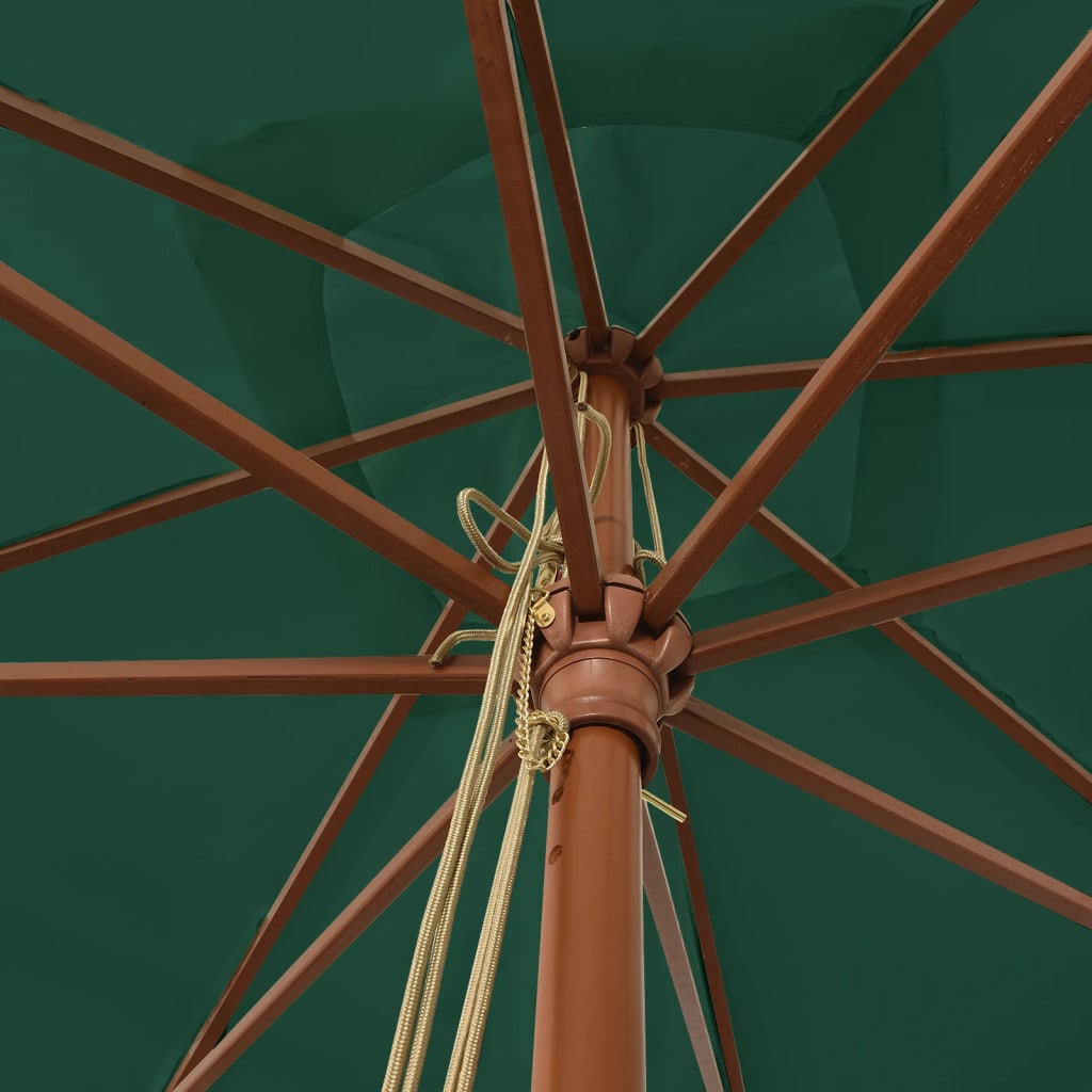 vidaXL Umbrelă de grădină stâlp din lemn, verde, 300x300x273 cm vidaXL Umbrelă de grădină stâlp din lemn, verde, 300x300x273 cm