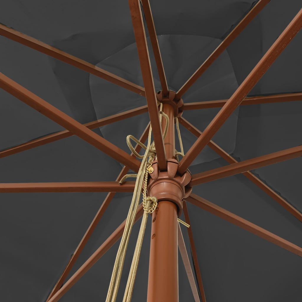 vidaXL Umbrelă de grădină stâlp din lemn, antracit, 300x300x273 cm vidaXL Umbrelă de grădină stâlp din lemn, antracit, 300x300x273 cm