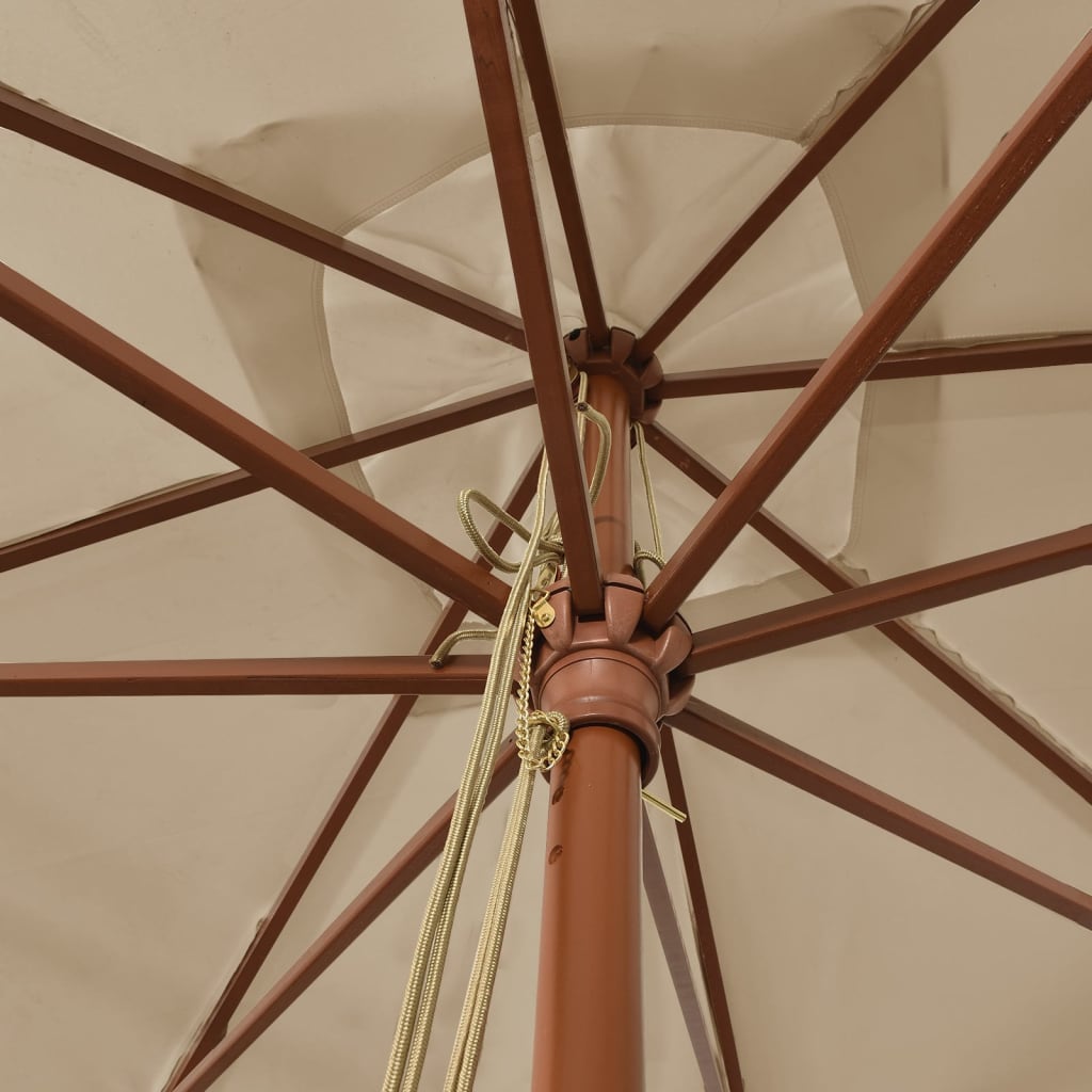 vidaXL Umbrelă de grădină stâlp din lemn, taupe, 300x300x273 cm vidaXL Umbrelă de grădină stâlp din lemn, taupe, 300x300x273 cm