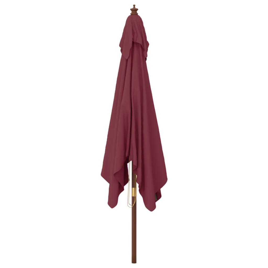 vidaXL Umbrelă de grădină stâlp din lemn, roșu bordo, 300x300x273 cm vidaXL Umbrelă de grădină stâlp din lemn, roșu bordo, 300x300x273 cm