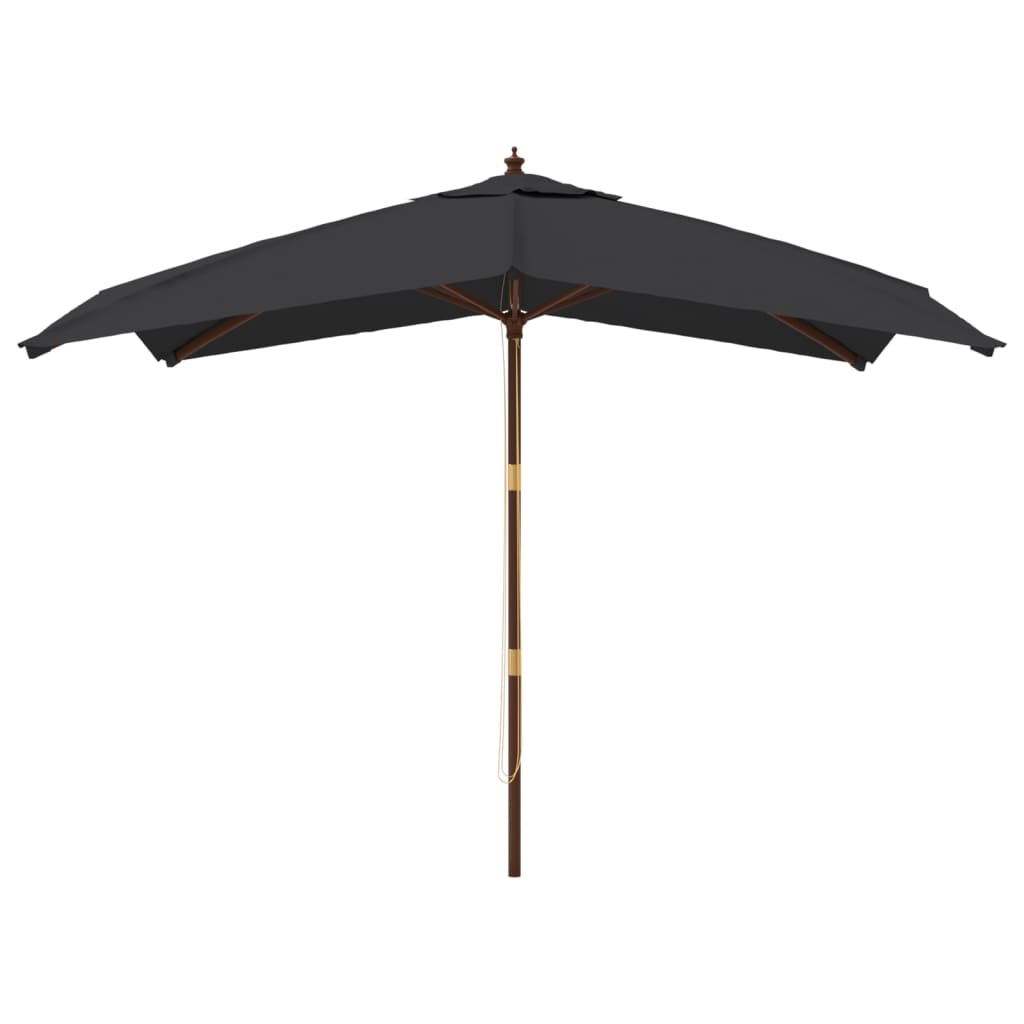 vidaXL Umbrelă de grădină stâlp din lemn, negru, 300x300x273 cm vidaXL Umbrelă de grădină stâlp din lemn, negru, 300x300x273 cm
