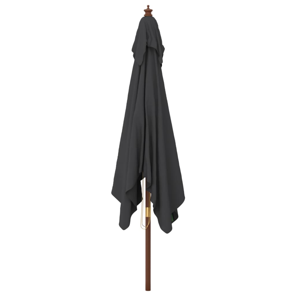 vidaXL Umbrelă de grădină stâlp din lemn, negru, 300x300x273 cm vidaXL Umbrelă de grădină stâlp din lemn, negru, 300x300x273 cm